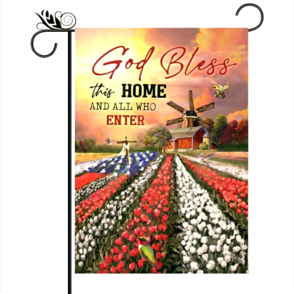 3/$25 ~ God Bless This Home Garden Flag 12" x 18" Fade Resistance New